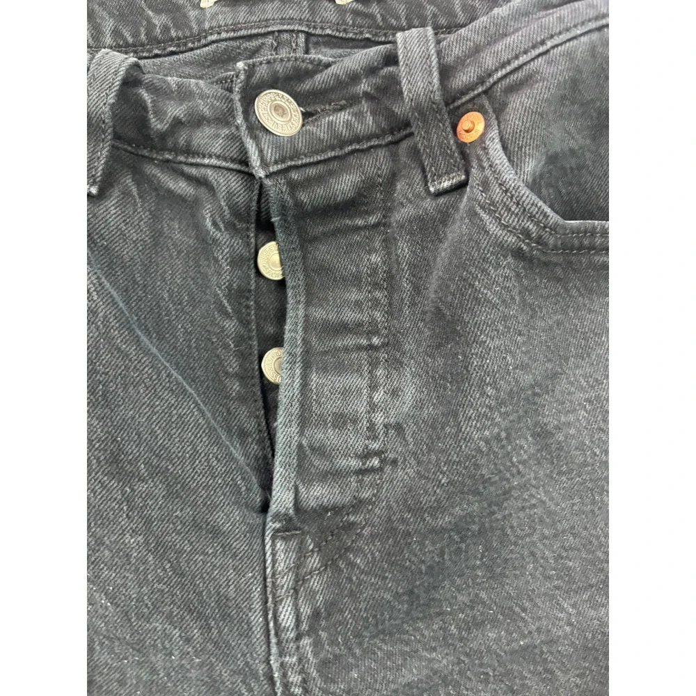 Levi's Wedgie Straight Jeans Womens 26 Black High Rise Button Fly Denim Pants